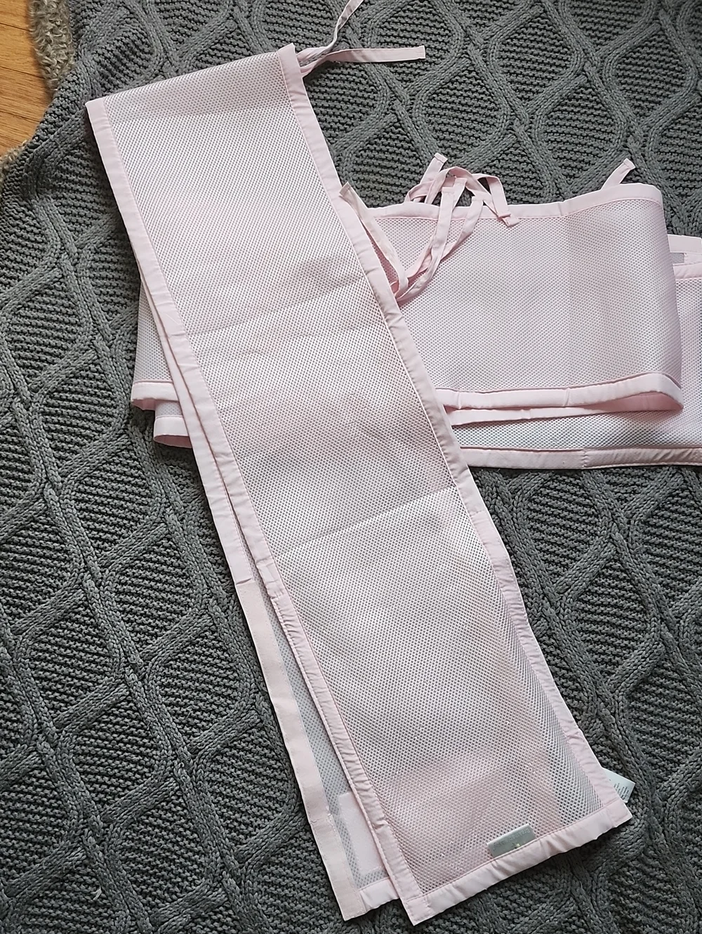 Breathable Pink Crib Bumper Guard